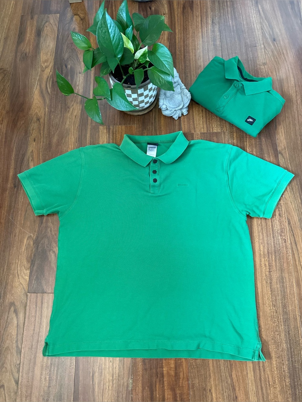 Patagonia Men's Organic Cotton Short Sleeve Polo Shirt Green - Size L